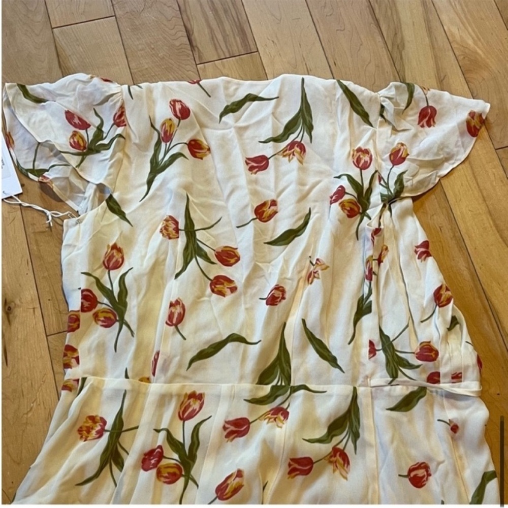 NWT Reformation Brewer Dress Bianca cream w floral print small - Picture 10 of 12